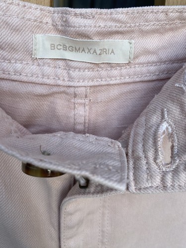 BCBG Linen Cotton Blend Light Peach Wide Leg High Waist Jeans 28 - Picture 16 of 16