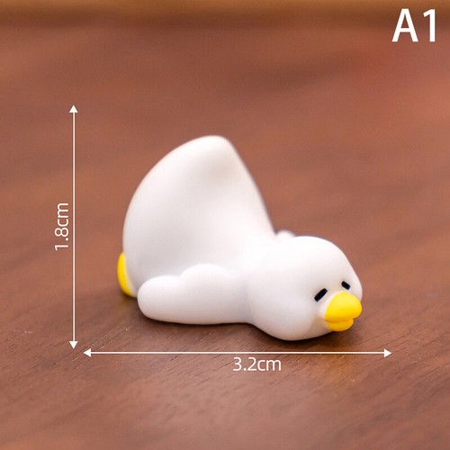 Miniatures Figurines Cute White Duck Animal Micro Landscape Ornaments Decoration - Picture 11 of 17