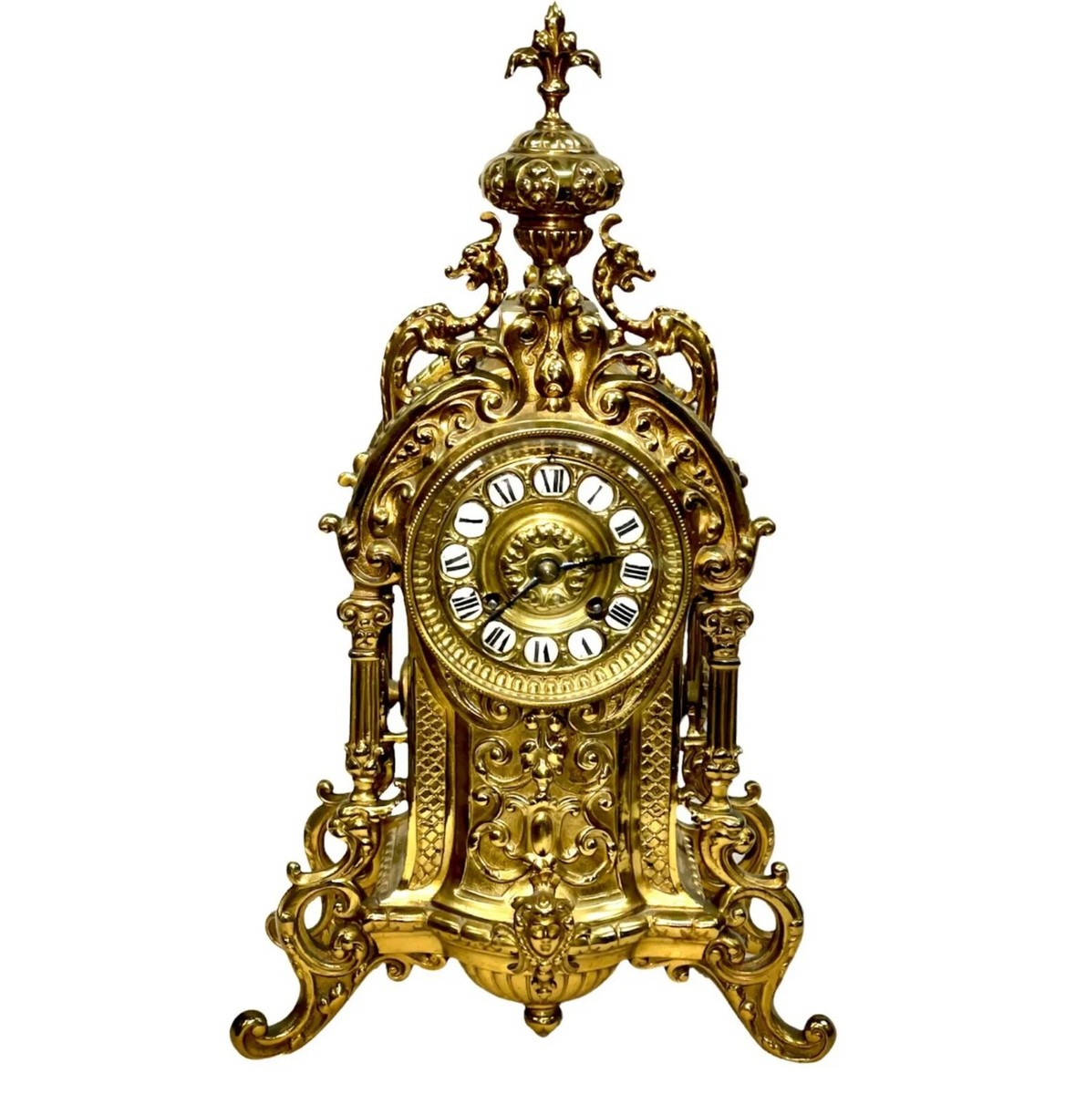 1800's WATERBURY French Victorian Style Mantel Clock with Hand