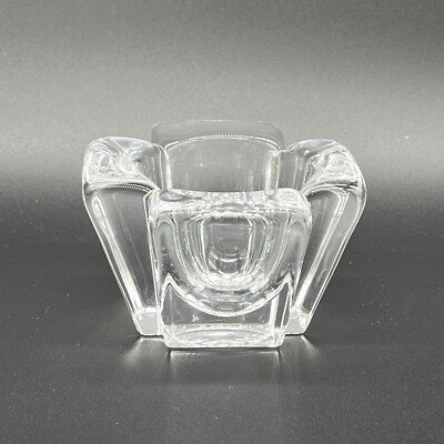 Orrefors Vintage Max Crystal Votive Holder Made in Sweden Design By Anna Ehrner 