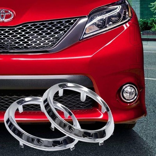 Fit 11-17 Toyota Sienna SE Left & Right Fog Driving Light Lamp Chrome Trim Bezel