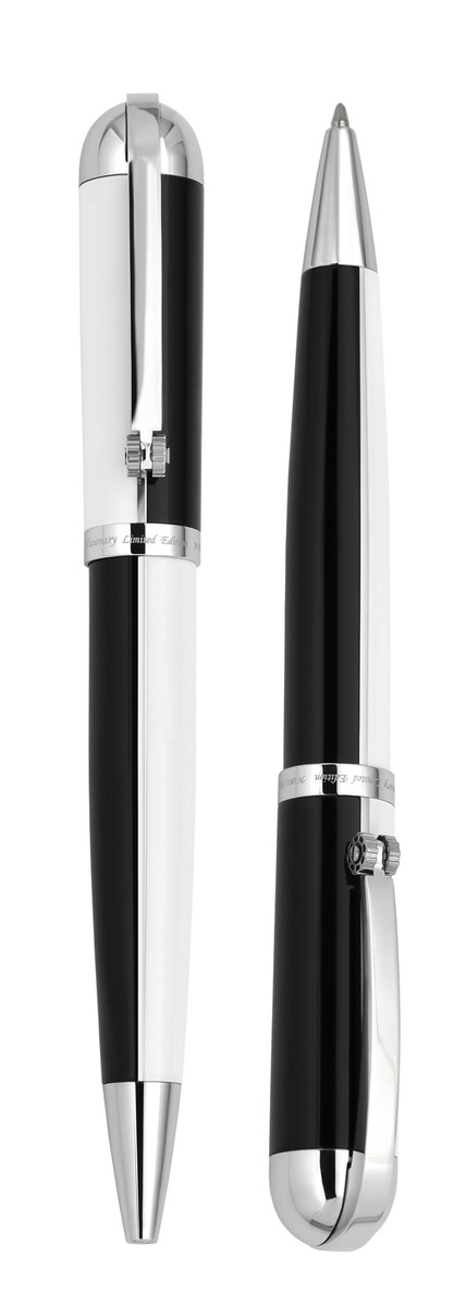 Xezo Visionary Ballpoint Pen, Black & White Enamel Colorblock