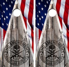 Patriotic 2nd Amendment Cornhole Board Wrap LAMINATED Decal Vinyl Sticker 4812