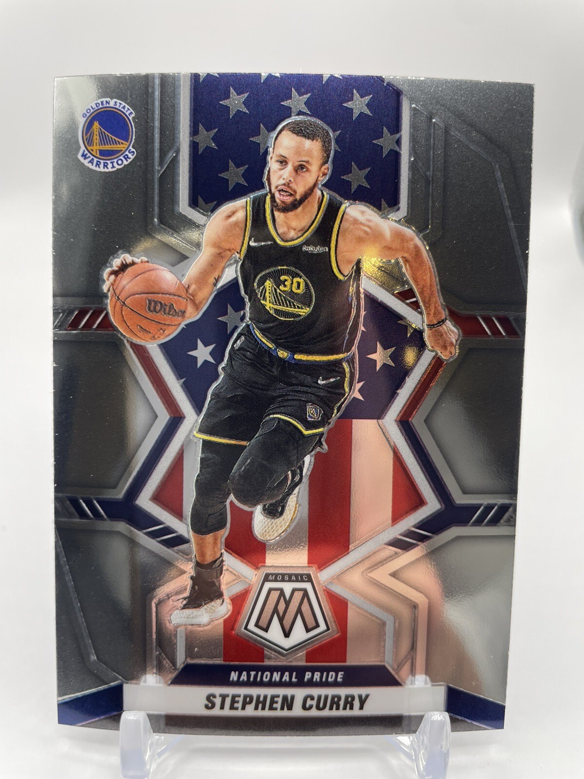 2021-22 Panini Mosaic National Pride #247 Stephen Curry, Golden State Warriors