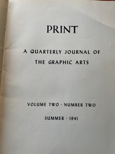 PRINT QUARTERLY JOURNAL OF GRAPHIC ARTS 1941 V2#2 TASTING OF BEERS ALES INSERT - Picture 3 of 7