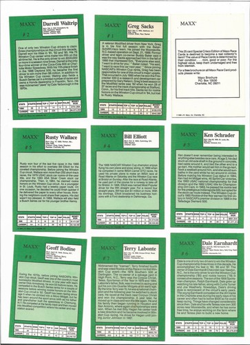 1989 MAXX RACING CRISCO 25 CARD SET MINT (9 HALL OF FAMERS) - Picture 2 of 4