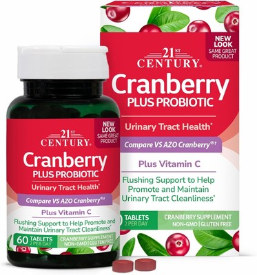 21st Century Cranberry Plus Probiotic Supplement, 60 Tablets 740985278482VL