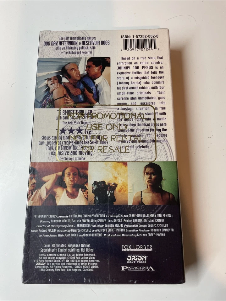 Johnny 100 Pesos VHS Armando Araiza Patricia Rivera Brand New Promo Rare - Image 2 of 4