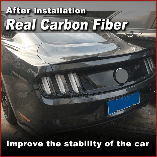 Fit For Ford Mustang GT 2-Door Coupe 2015-18 REAL Carbon Rear Trunk Spoiler Wing - Picture 2 of 14