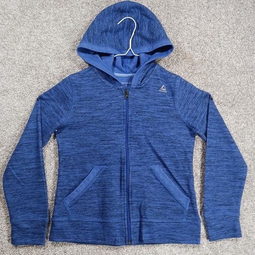 Reebok Jacket Girls Youth L 12-14 Blue Full Zip Active Full Zip Hoodie Sweater - Picture 11 of 11