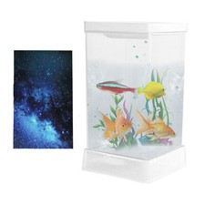 Aquarium For Bettas With Light,Desktop Fish Tank, Betta Tank, Mini Home For Fish