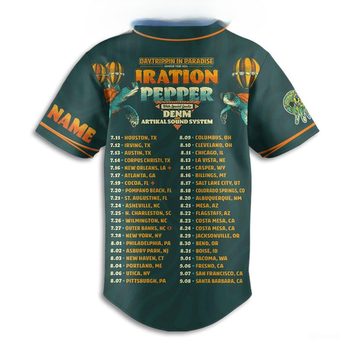 Pepper Summer Tour 2024 Daytrippin In Paradise Fan Personalized Baseball Jersey | Music Tour Outfit | Summer Streetwear For Unisex