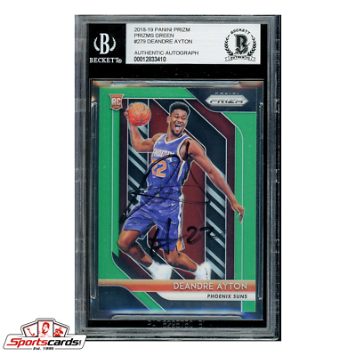 Deandre Ayton Signed Auto 2018-19 Panini Prizm Green #279 RC BAS