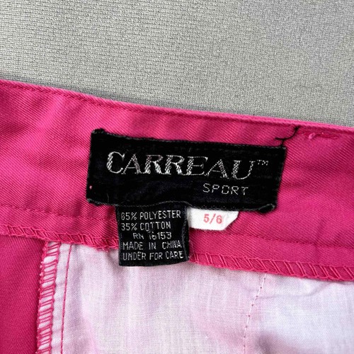 Vintage Pleated Chino Shorts Girls Small Pink 22" Waist High Waisted Sport 90s - Picture 6 of 10