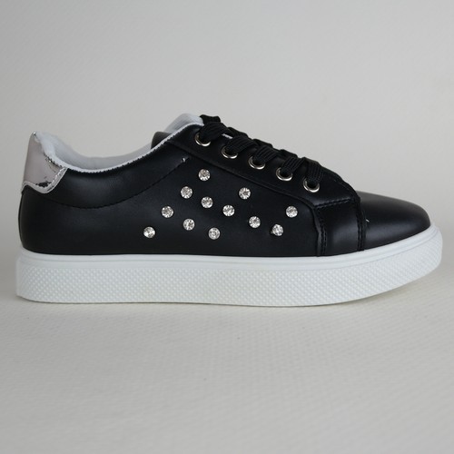Scarpe Sneakers da Donna nere Platform Sportive con Gioiello brillantini  strass | eBay