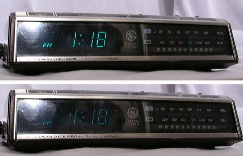 Clock Radio General Electric FM/AM Digital 7-4646A Wood Grain Working Vtg Prop - Picture 4 of 8