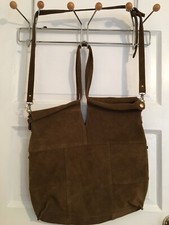 Anthropologie Miss Albright Suede Olive Bag $190 Antique Brass Hardware