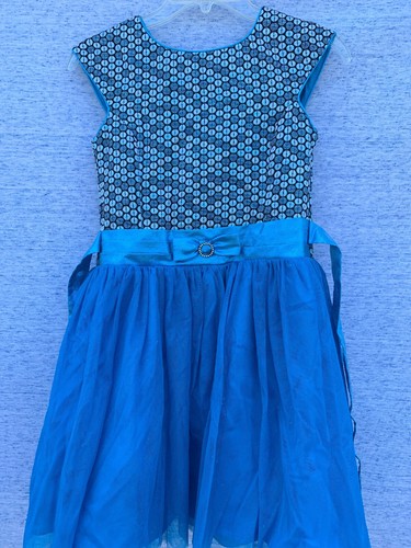 SALE @ JONA MICHELLE Mermaid Sequin Taffeta Aqua Marine Blue Dress Sz 10 ❤️tb9j3 - Picture 3 of 11