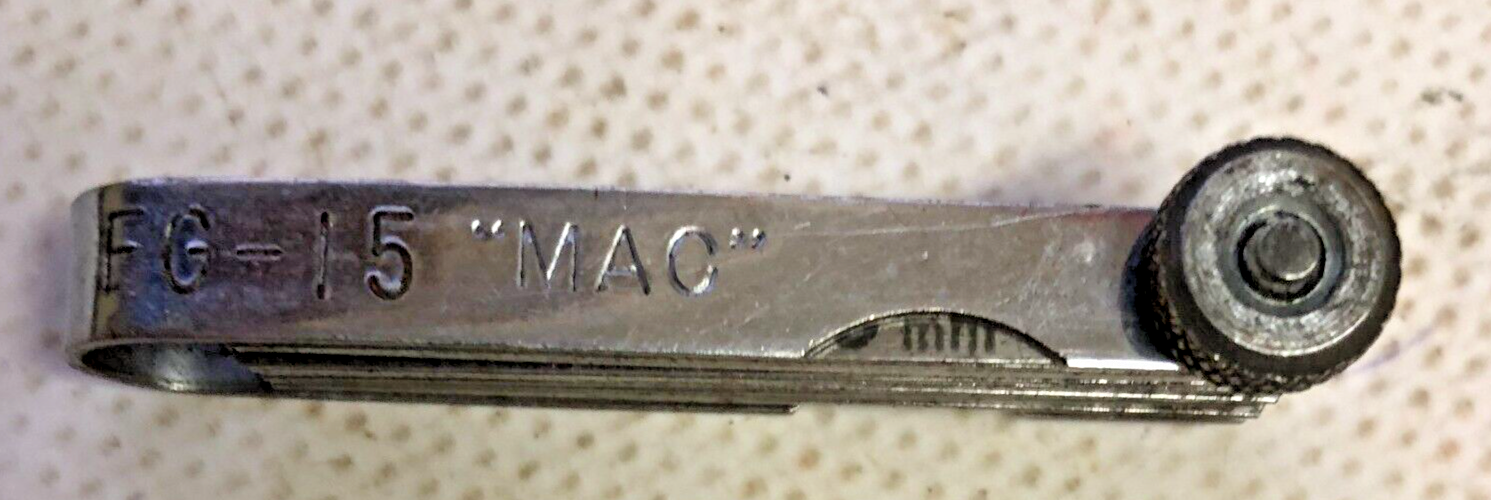 MAC Tools FG15 Feeler Gauge Spark Plug Gapper Set SAE Metric VTG USA