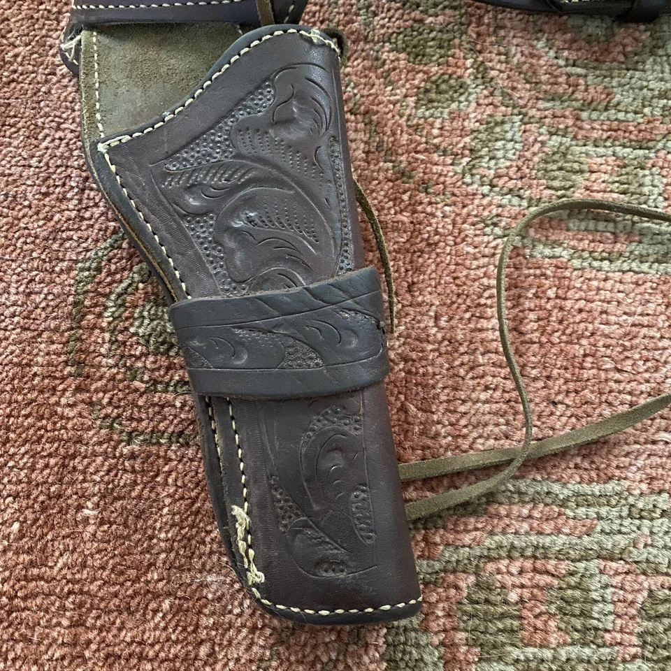 Coldre RUGER WESTERN PISTOLA FAST DRAW ARMA DE COURO Fivela de Latão Vintage Phoenix - Imagem 2 de 4