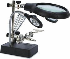 SUPPORTO TERZA MANO PER SALDATORE SALDATURA CON BRACCI E LENTE INGRANDIMENTO