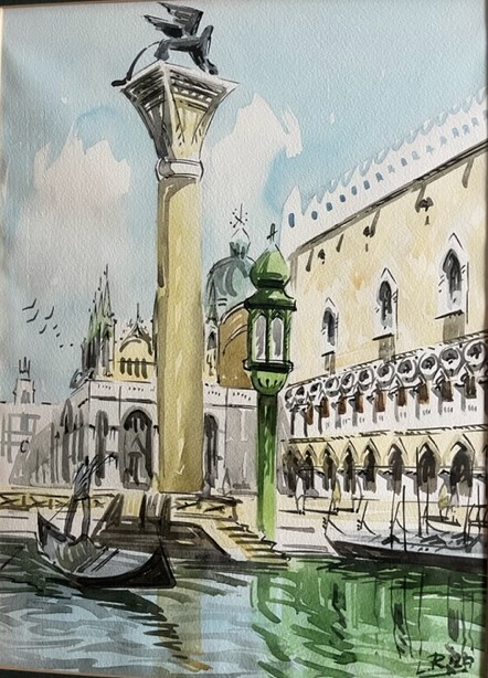 Lorenzo Rizzi Watercolor Painting of Venice St. Mark's Square | eBay