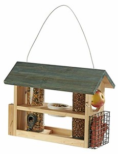 Garden Bird Box Multi Feeding Station Hotel Hanging Wooden Seed