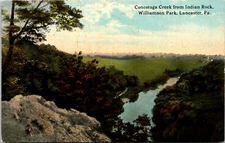 Lancaster Indian Rock Conestoga Creek Birds Eye Pennsylvania Postcard A119
