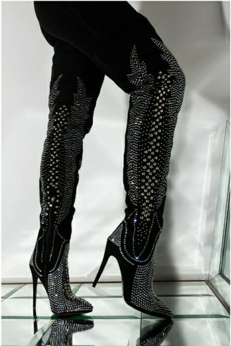 Lovely New Women Rhinestone Boots | eBay