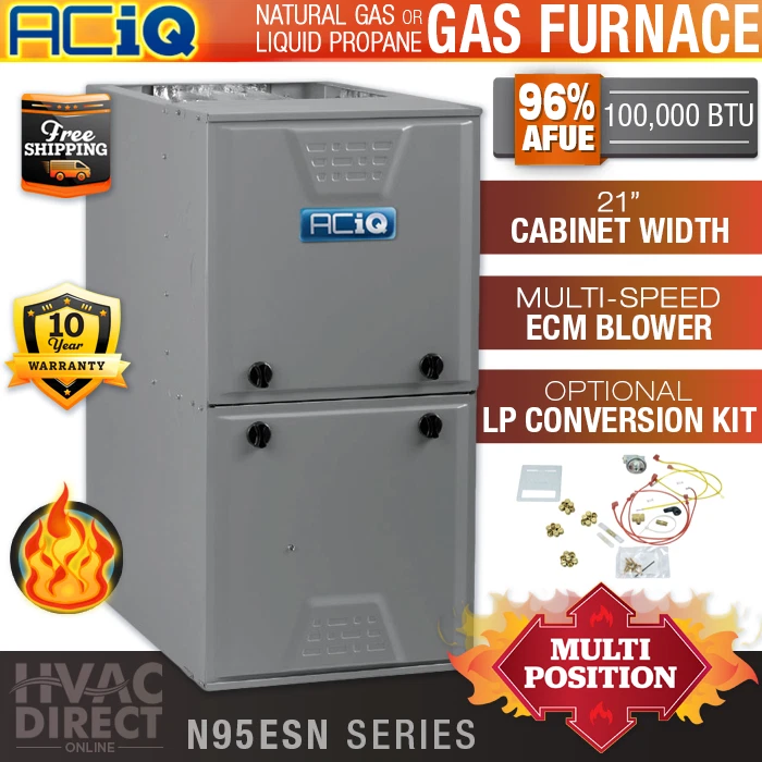 100,000 BTU 96% ACiQ-Heil 1 Stage Natural Gas or Propane/LP Furnace, N95ESN  | eBay