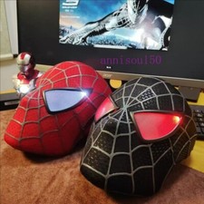 Handmade 1:1 Spiderman Tobey Maguire Hood Mask 3D Headwear Adult Wearable Red/BL