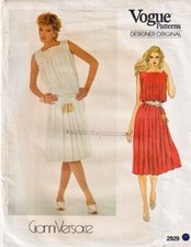 Vogue Designer Original 2929 ca. 1982 Gianni Versace - Misses' Dress, Size 8, FF