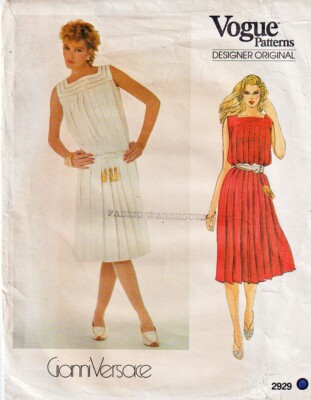 Vogue Designer Original 2929 ca. 1982 Gianni Versace - Misses' Dress, Size 8, FF