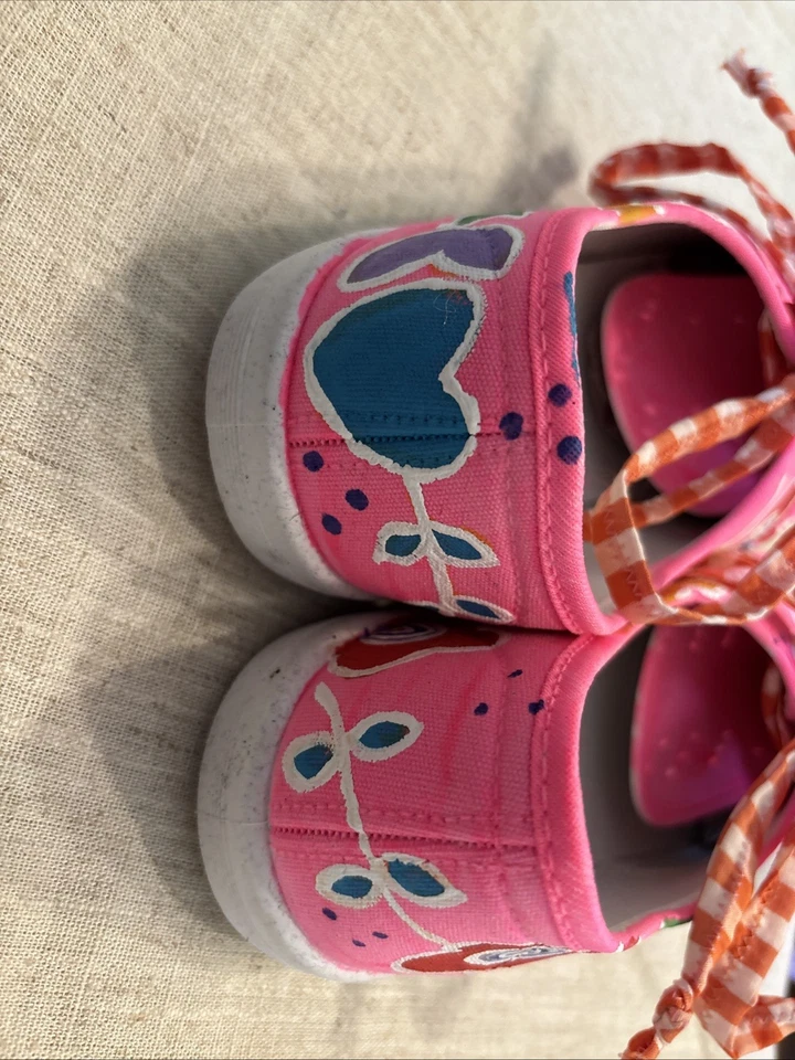 Zapatillas Mujer Pintadas a Mano Nuevas Sin Caja Talla 41 Patrón Floral Foto 4 de 4