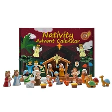 ResWRLD Nativity Set Advent Calendar 2025, for Kids Christmas Countdown Calen...