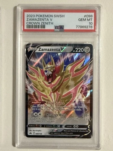 2023 Pokemon SWSH Crown Zenith Zamazenta v 098/159 Gem Mint PSA 10