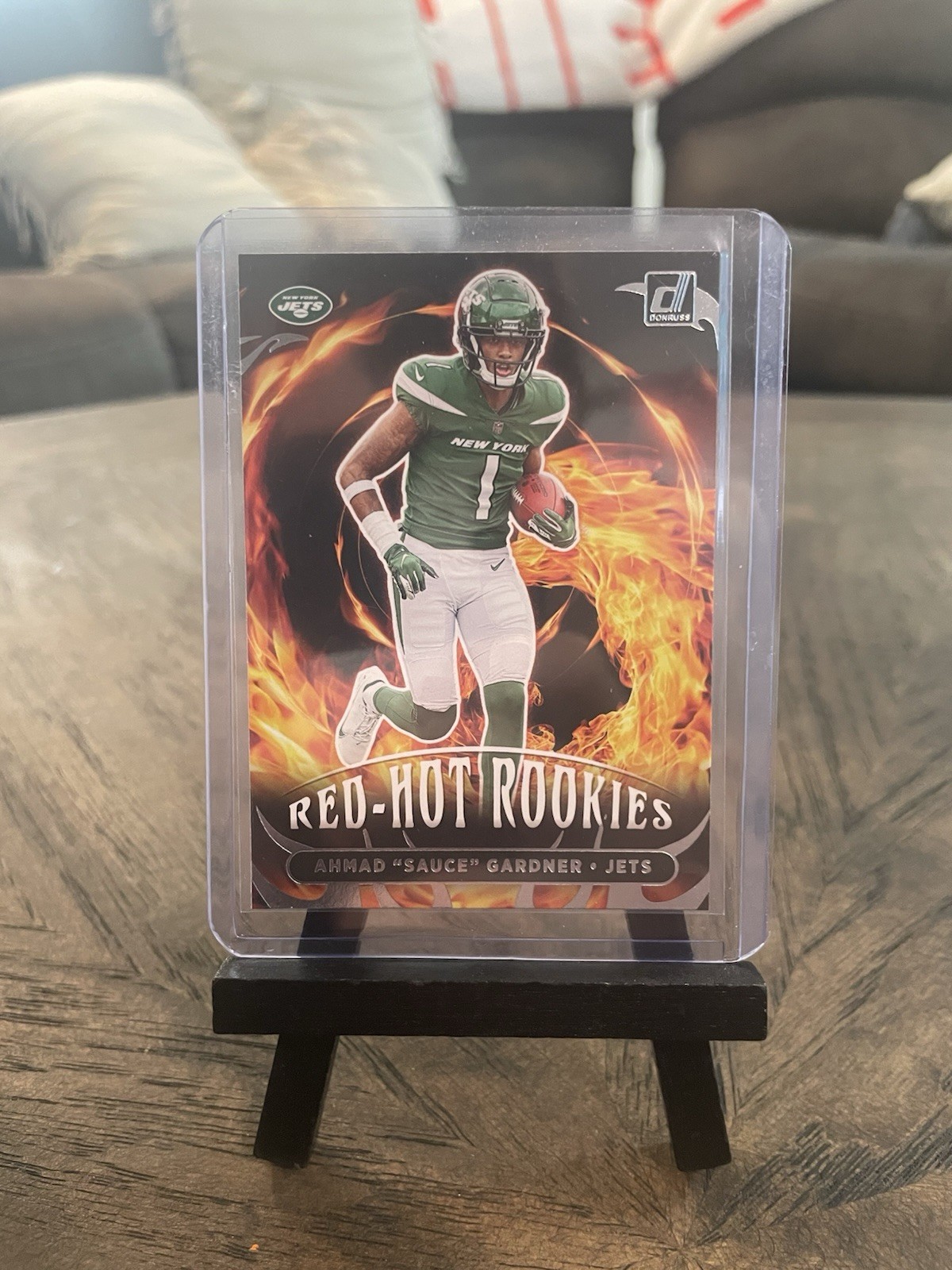 2022 Donruss Red Hot Rookies Insert Ahmad Sauce Gardner #RHR-9 New York Jets RC