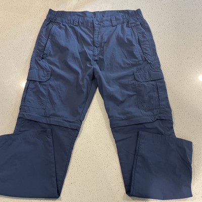 Mountain Warehouse Men's Hiking Pants Blue Convertible Zip Offs Size 36/32