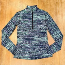 Nuevo con etiquetas Nike Pro Cálido Para Mujer Pullover Dri-Fit Media Cremallera Multicolor Capa Base Talla M