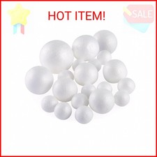 Pllieay 20 Pieces 5 Sizes White Foam Balls Polystyrene Craft Balls Art Decoratio