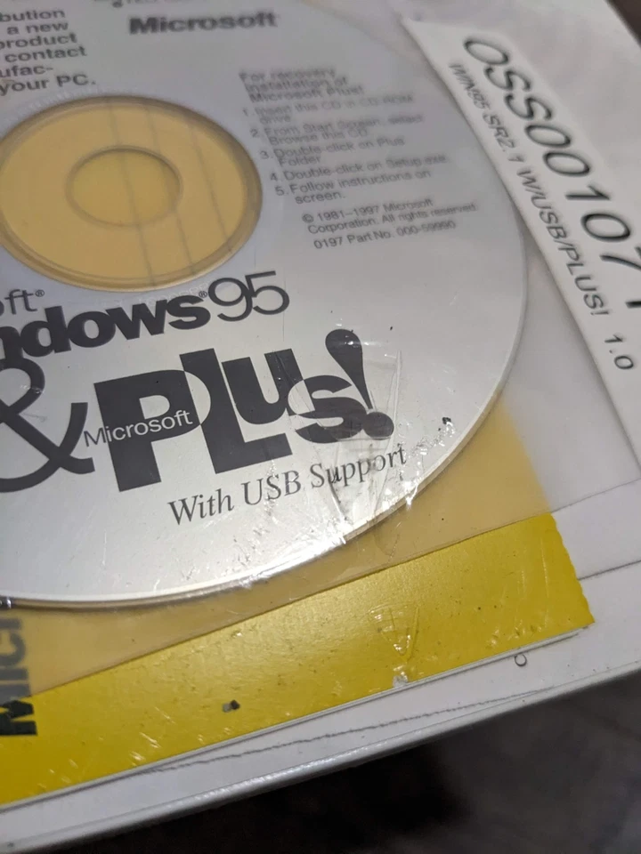 OEM Microsoft Windows 95 CD & Plus! USB Micron with Certificate of Authenticity - Image 2 of 3