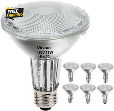 PAR30 Long Neck 75W, 6 Pack Long Lasting PAR30 Halogen Flood Light Warm