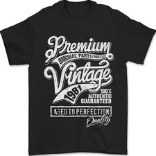 Camiseta Vintage 44º Cumpleaños 1981 Hombre Negro 100% Algodón