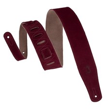 Burgundy Suede Guitar Strap 2.5 Inch Adjustable 38 to 53 Inches by Levy's Lea...