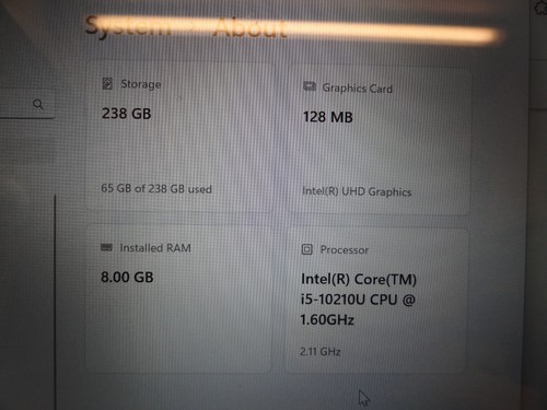 Dell Inspiron 5391 Intel Core i5-10210U@1.60Ghz,8GB,240ssd,win 11 home - Picture 10 of 12