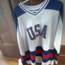 Team USA Hockey Authentic Jersey Fight Strap Stitched Size M