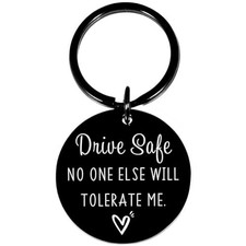 Christmas Drive Safe Keychain for Him Boyfriend, Valentine's Day Couple Gift