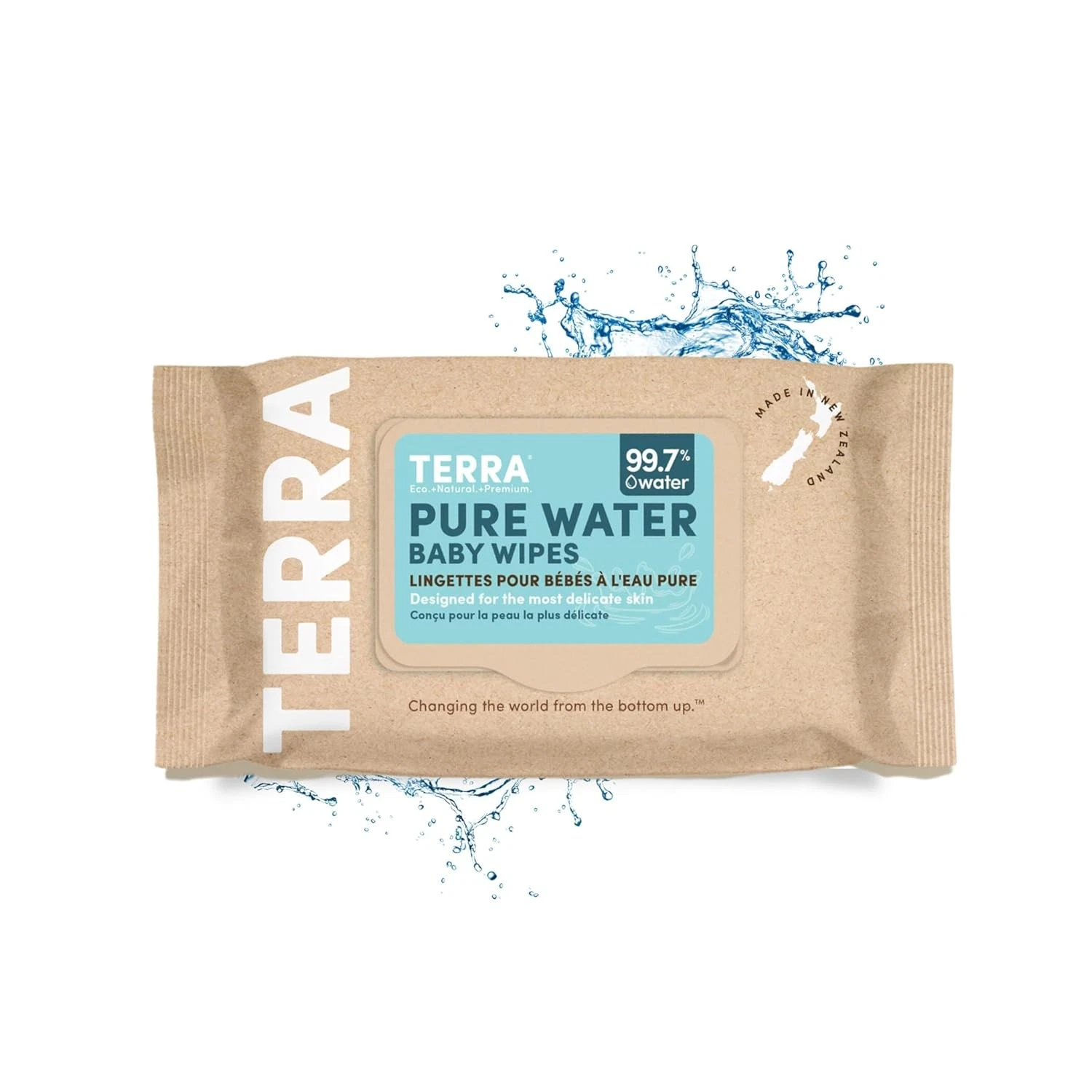 Terra Organics Baby Wipes New Zealand Water 70 ea (Pack of 12)