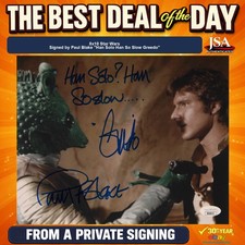 Paul Blake Signed 8x10 Photo as Han Solo Han So Slow w/Greedo JSA Private...