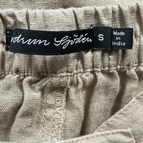 Falda Midi Gudrun Sjoden Beige Marrón Botón Frontal 100% Lino Bolsillos Talla S - Imagen 8 de 9